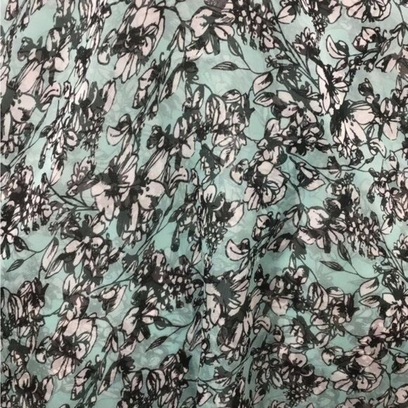 Cejon Vintage Women’s Long All-Over Floral Print Chiffon Scarf, Aqua, OSFA - Picture 6 of 8